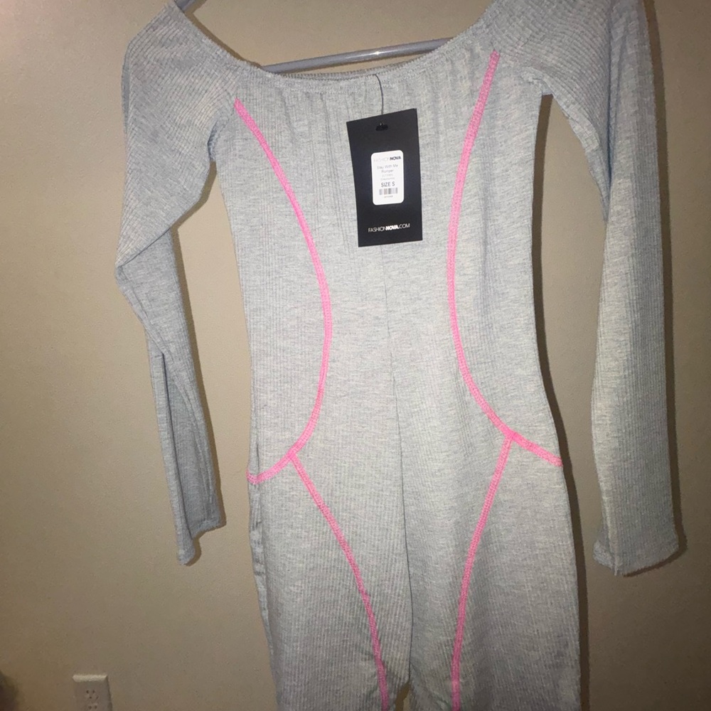 Gray and Pink Jumpsuit - Picture 3 of 5